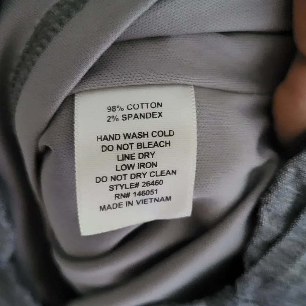 Monteau blue grey chambray scalloped hem top - Picture 7 of 7